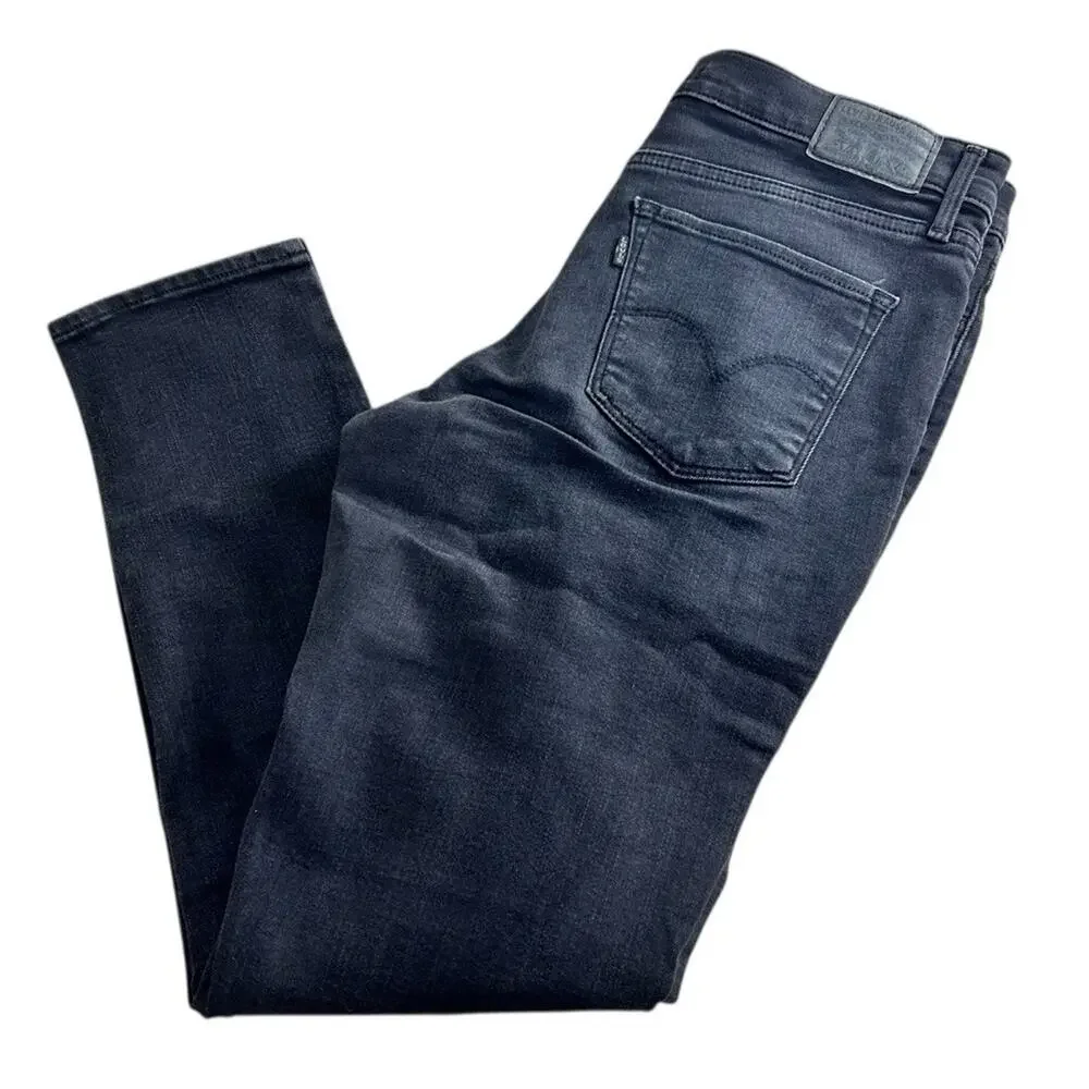 Women's Levis 311 Shaping Skinny Black Jeans Sz 30 Stretch 28" Inseam Mid-Rise - Picture 6 of 6